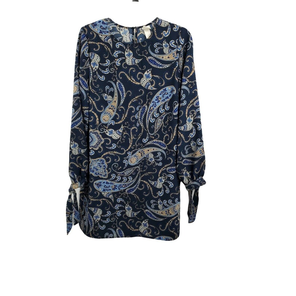 H&M WOMENS SIZE 8 TIE SLEEVE PAISLEY PRINT LONG SLEEVE DRESS